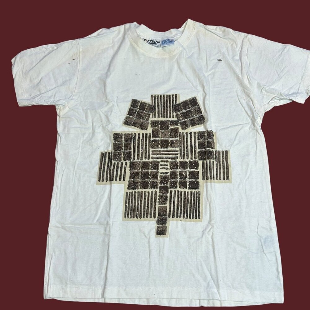 Western Connection T Shirt Vintage 90s Beaded Embellished Graphic Size Large